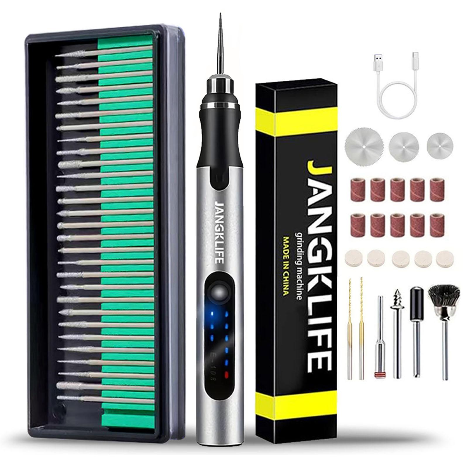Cordless Rotary Tool Kit Accessories - ชุดเครื่องมือหมุนไร้สาย USB ปากกาแกะสลักงานไม้แบบ DIY สำหรับเครื่องประดับโลหะแก้วเจาะแบบไร้สายขนาดเล็ก