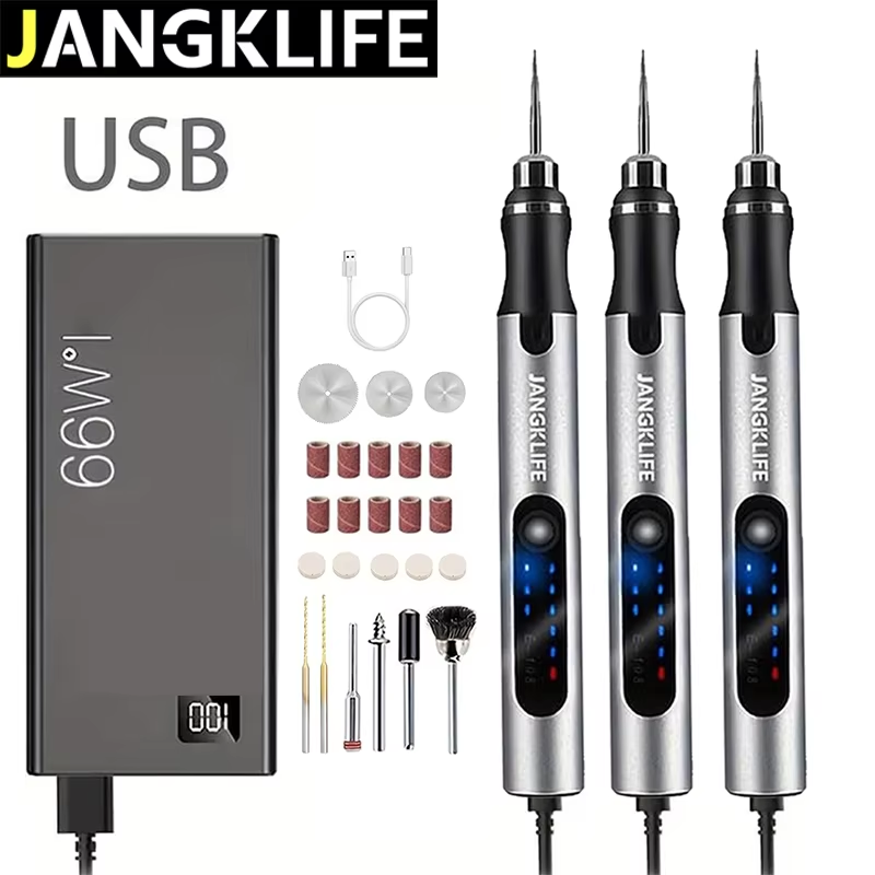 Cordless Rotary Tool Kit Accessories - ชุดเครื่องมือโรตารี่แบบชาร์จไฟได้ JANGKLIFE สำหรับงานไม้ แกะสลัก งานฝีมือ DIY