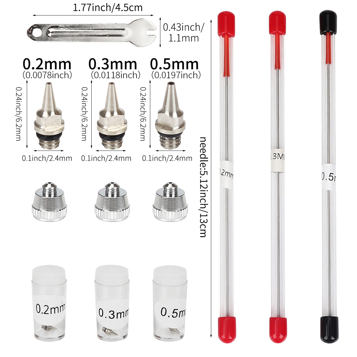 3pcs ชุด 0.2/0.3/0.5mm Airbrus - Airbrush Kit With Mini Compressor บทวิจารณ์และราคา