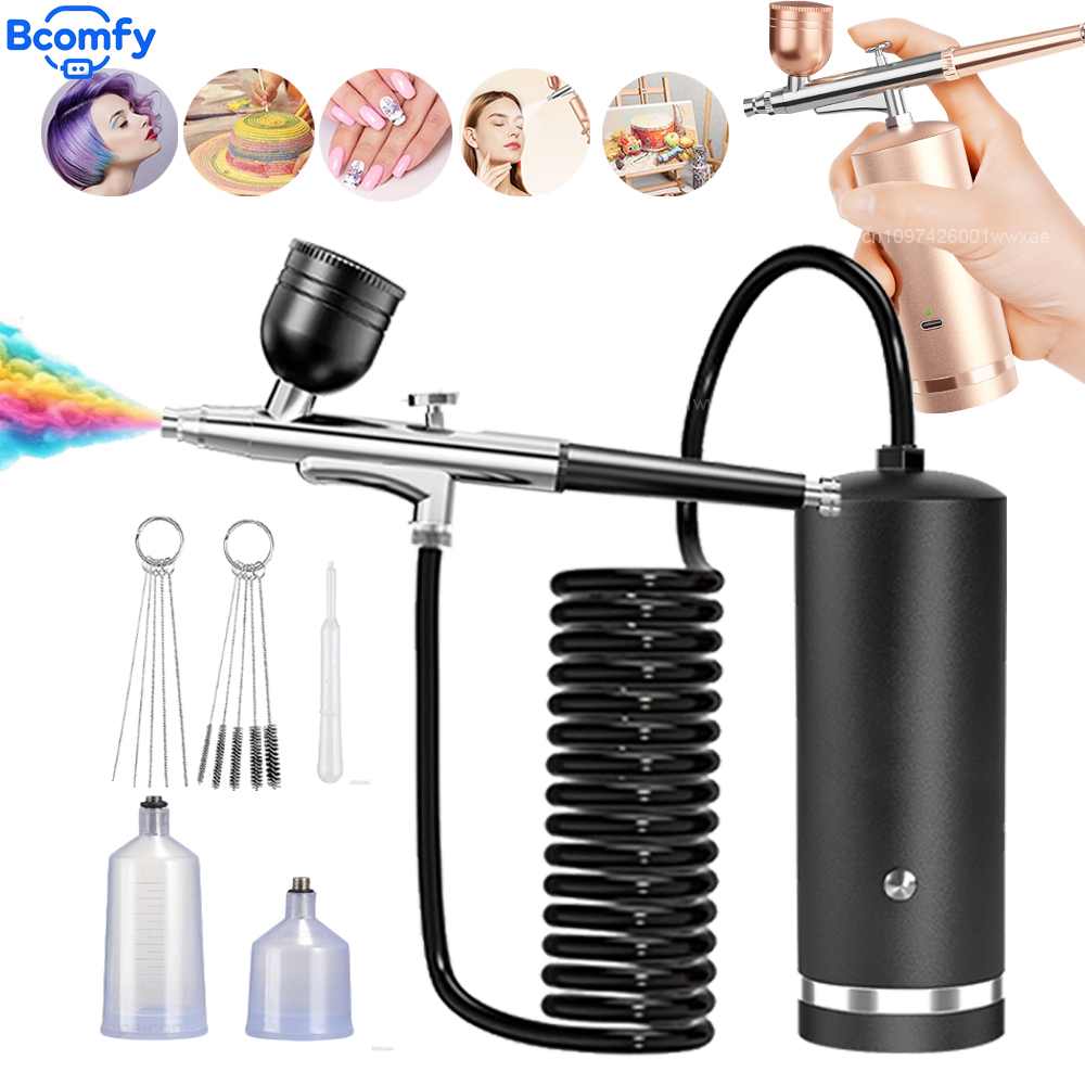 แอร์บรัชพร้อมคอมเพรสเซอร์ แอร์ - Airbrush Kit With Mini Compressor บทวิจารณ์และราคา