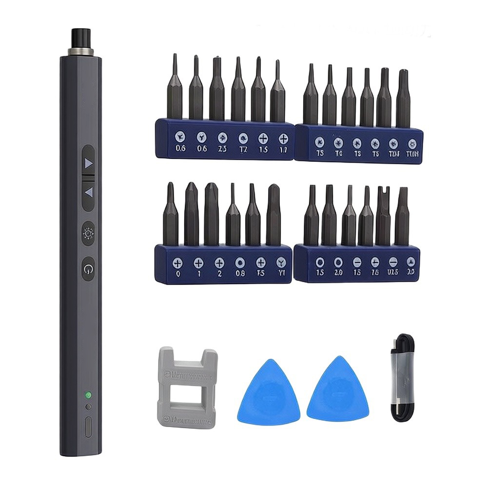 ชุดไขควงไฟฟ้า 24 หัว พร้อมไฟ L - Electric Screwdriver Rechargeable Usb บทวิจารณ์และราคา