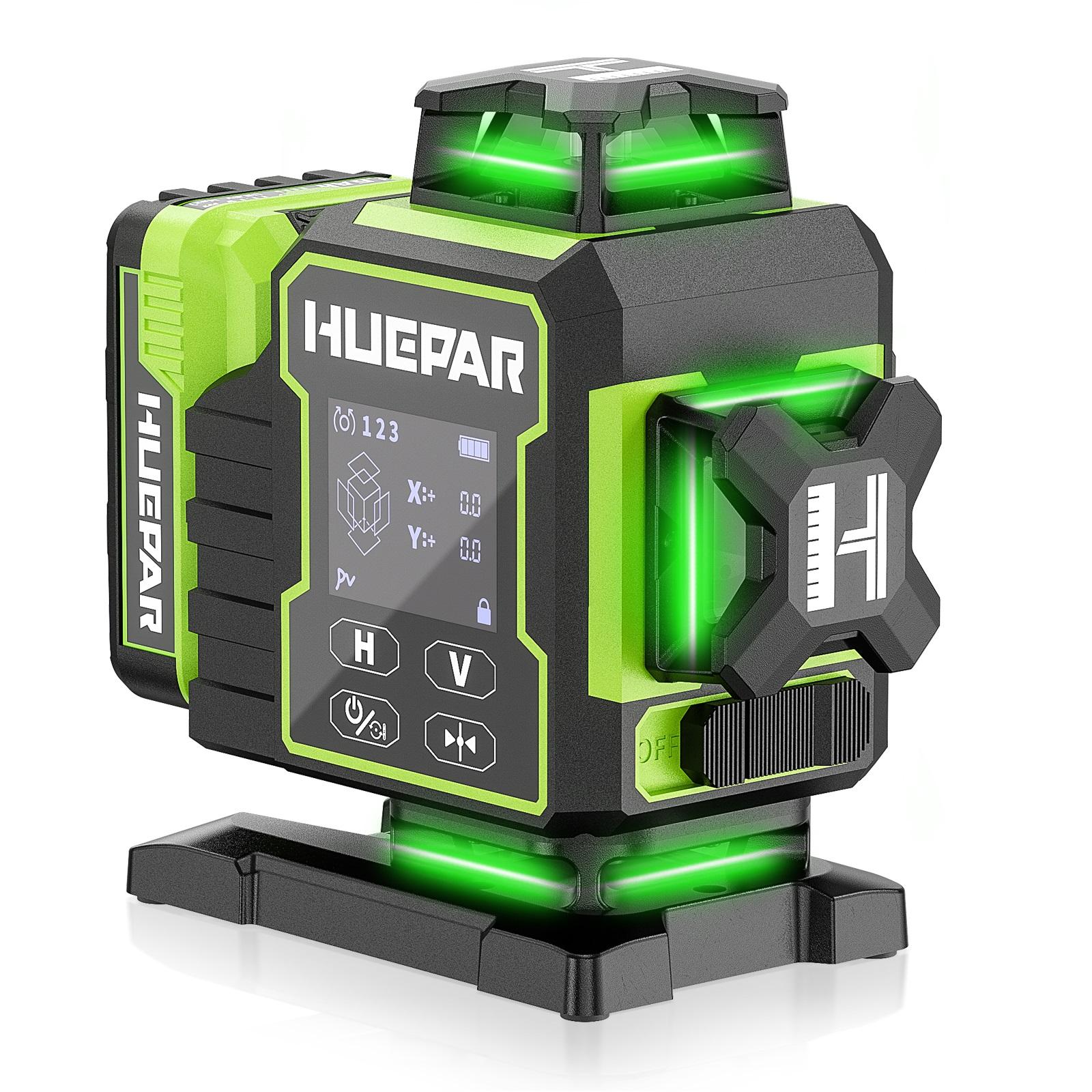 เลเซอร์สีเขียว Huepar W04CG ปี - Laser Level 16 Lines 4D Green บทวิจารณ์และราคา