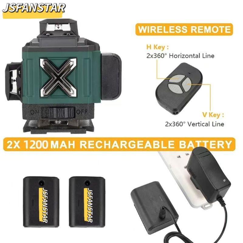 เครื่องมือระดับเลเซอร์ 4 มิติ  - Laser Level 16 Lines 4D Green บทวิจารณ์และราคา