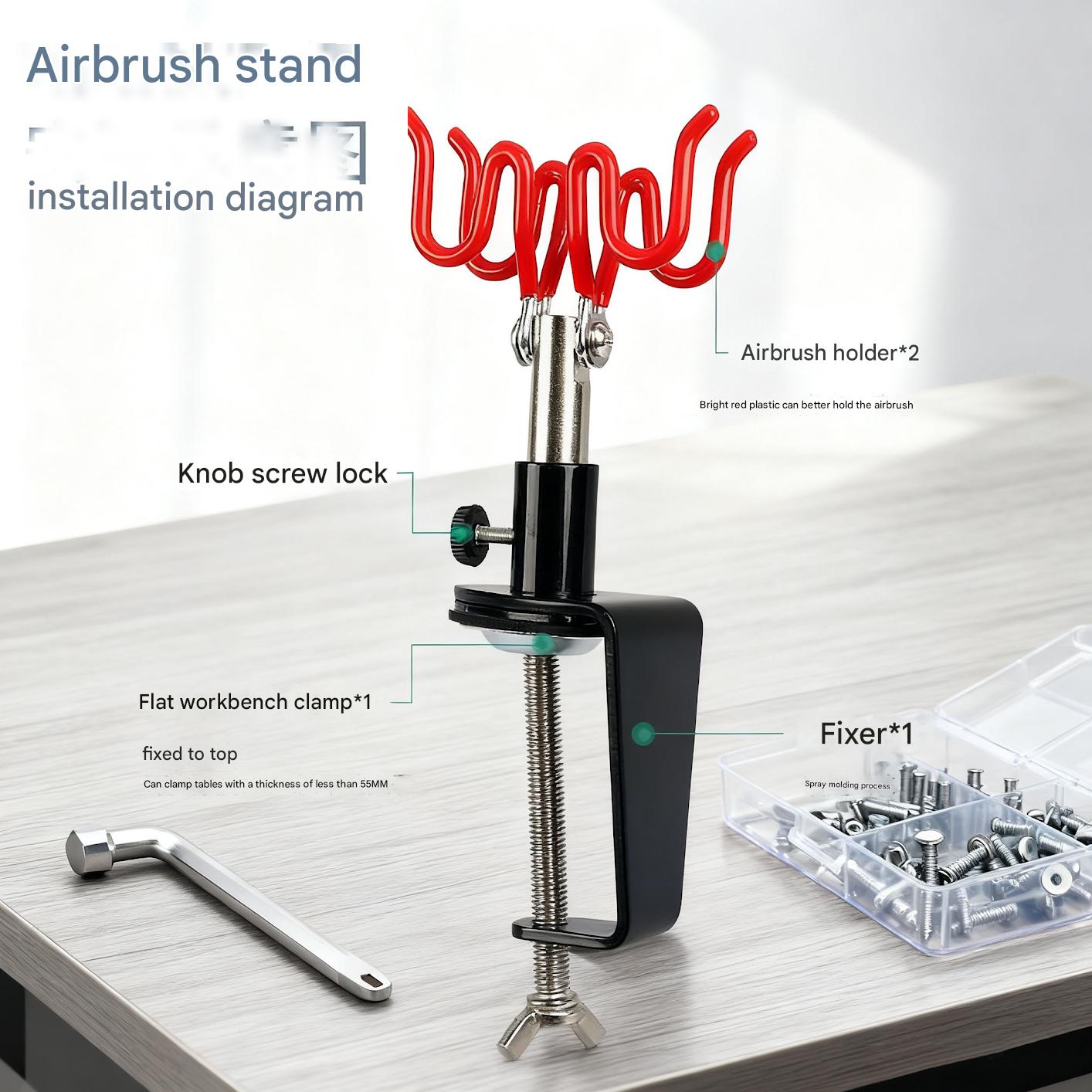 ชุดขาตั้งแอร์บรัชแบบยึดติดด้วย - Airbrush Kit With Mini Compressor บทวิจารณ์และราคา