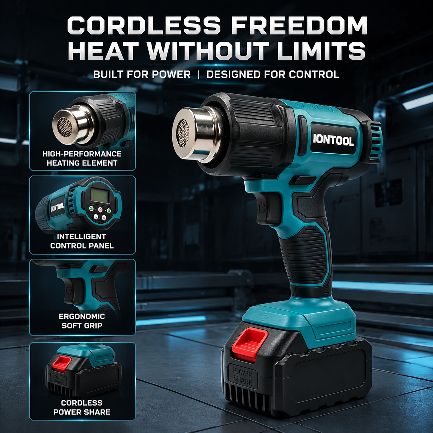 ไอออนทูล 550 ℃   ปืนลมร้อนไร้ส - Cordless Heat Gun For Shrink Tubing บทวิจารณ์และราคา