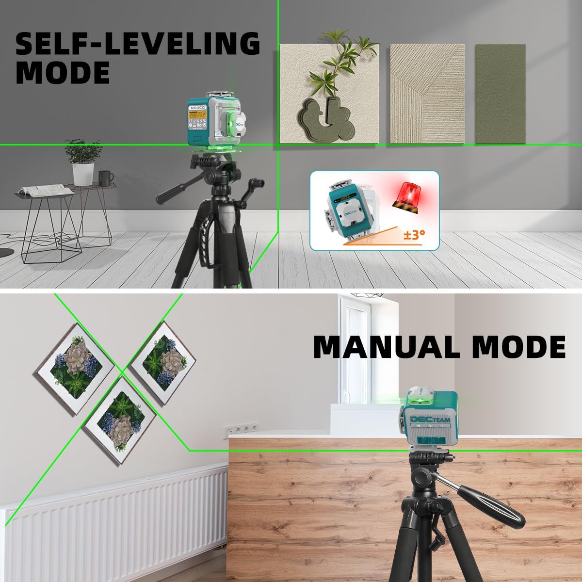 Decteam 4D Cross Lineเลเซอร์ระ - Laser Level 16 Lines 4D Green บทวิจารณ์และราคา