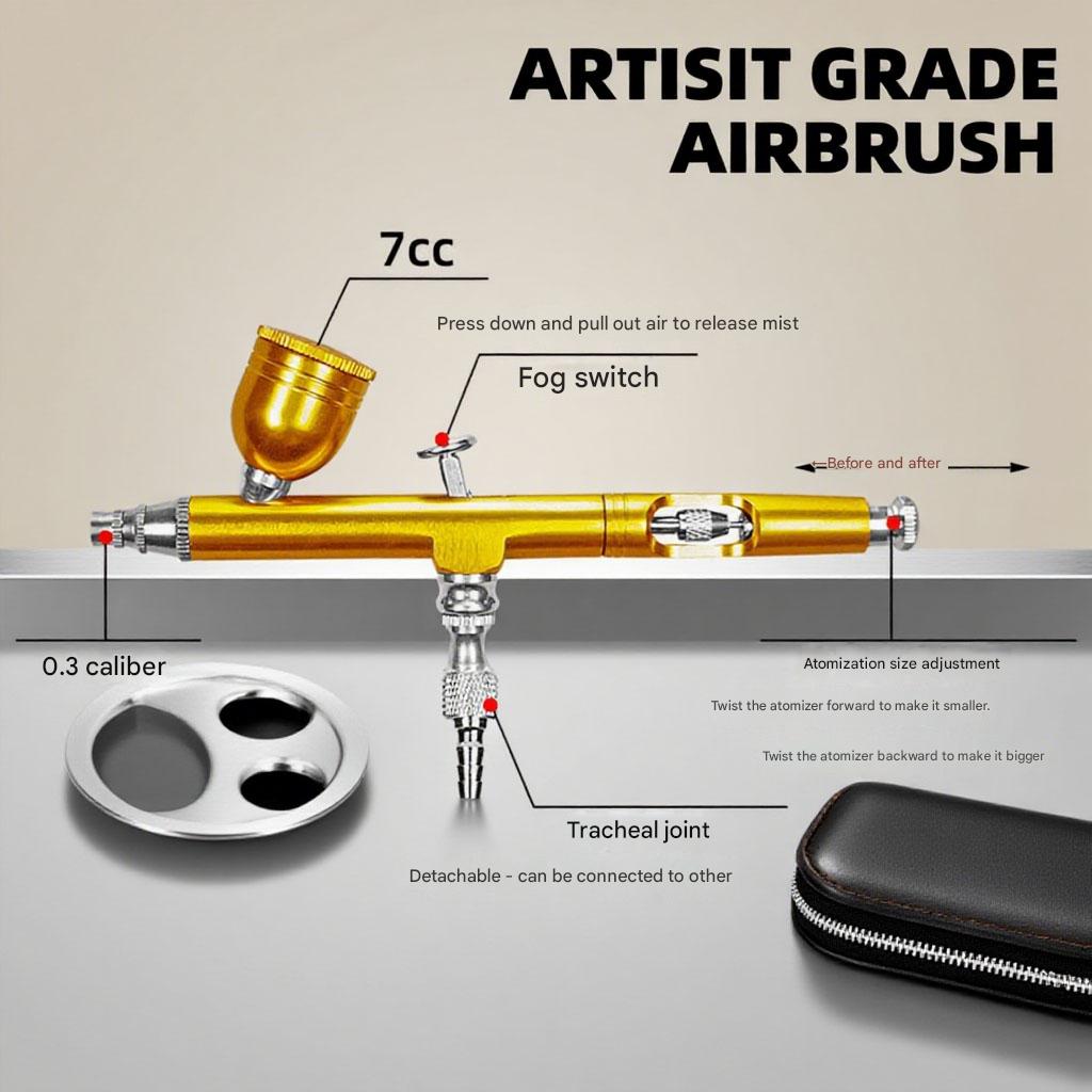 แอร์บรัชแบบดูอัลแอคชั่นขนาด 0. - Airbrush Kit With Mini Compressor บทวิจารณ์และราคา
