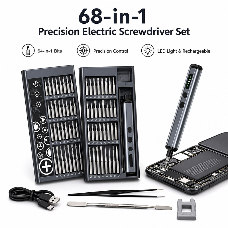 ชุดไขควงไฟฟ้าความแม่นยำสูง 68  - Electric Screwdriver Rechargeable Usb บทวิจารณ์และราคา