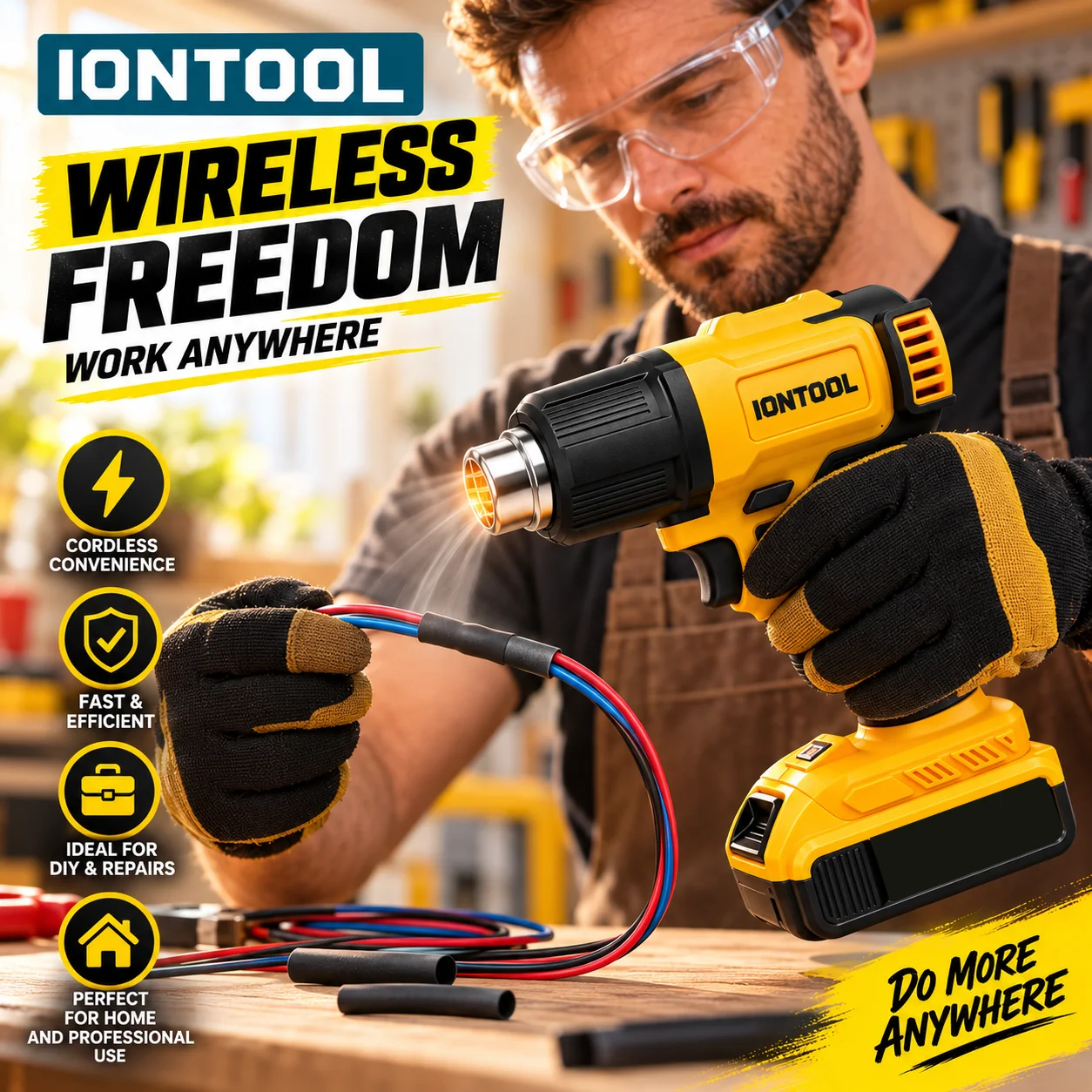 ไอออนทูล ปืนลมร้อนไร้สาย 550 ℃ - Cordless Heat Gun For Shrink Tubing บทวิจารณ์และราคา