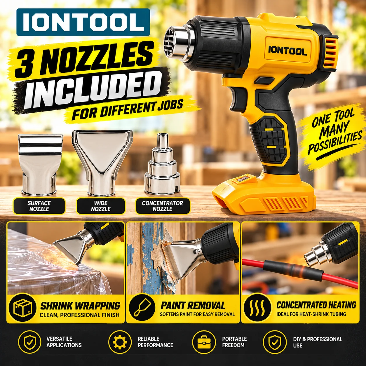 ไอออนทูล ปืนลมร้อนไร้สาย 550 ℃ - Cordless Heat Gun For Shrink Tubing บทวิจารณ์และราคา